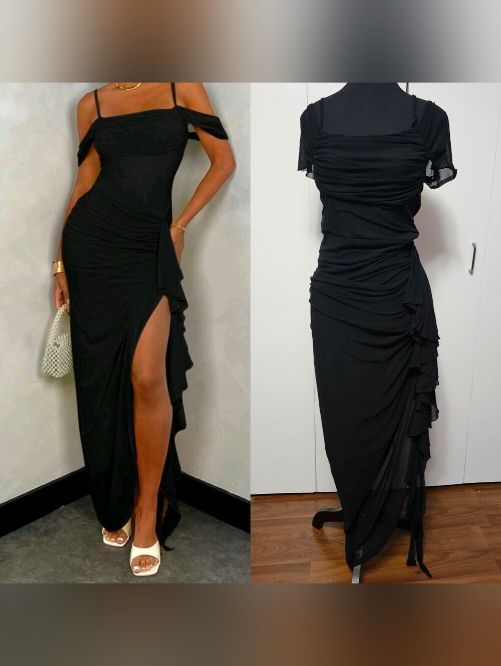 Asymmetrical Mesh Bodycon Dress